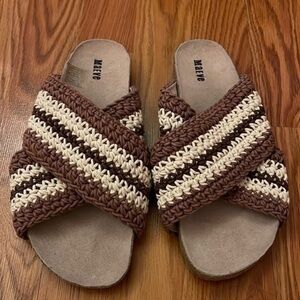 Anthropologie Crotchet Cross-Strap Sandals. NEW